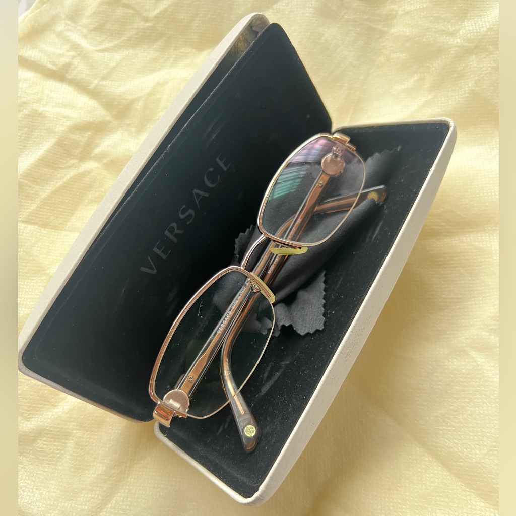 Versace Eyeglass Mod 1187b 1052 Brown/Gold 5117135 Used (Damaged Case)